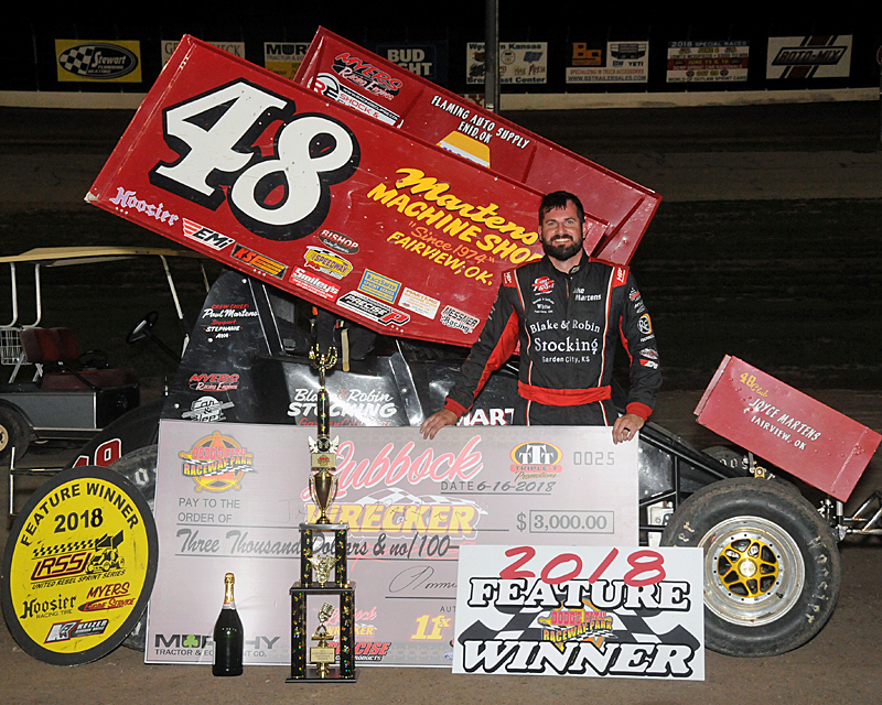 Martens Banks Over $4K in Dramatic Lubbock Wrecker Service DCRP 305 Sprint Car Nationals Finale