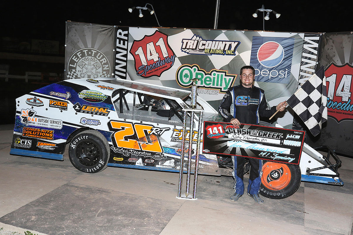Thornton does it all in third straight IMCA Clash at the Creek win