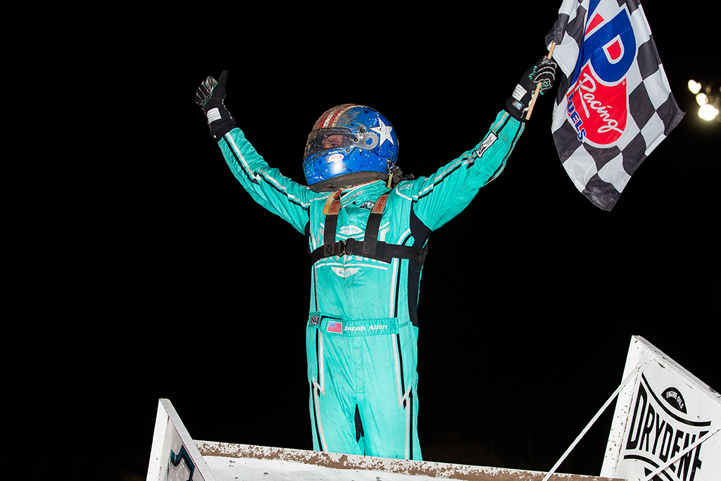 “OH MAN’: Emotional Allen Earns First World of Outlaws Victory